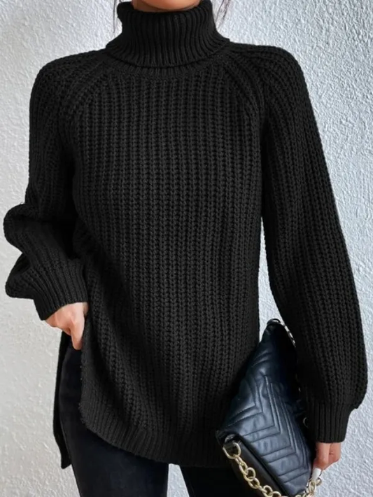 High-Neck Side-Slit Jumper