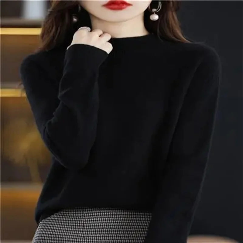 Round-Neck Ribbed Knit Top