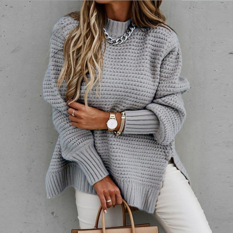 Womens Oversized Chunky Knit Jumper with Side Split 4
