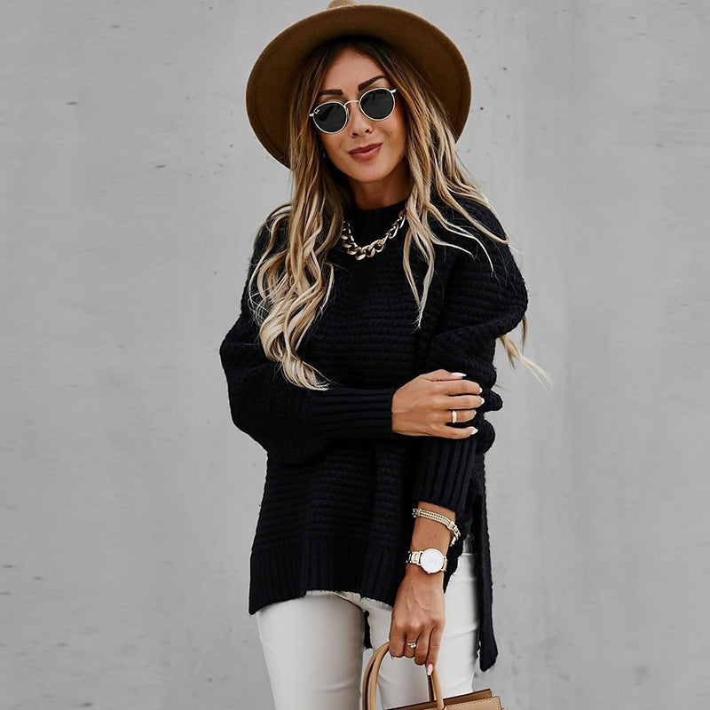 Womens Oversized Chunky Knit Jumper with Side Split 5