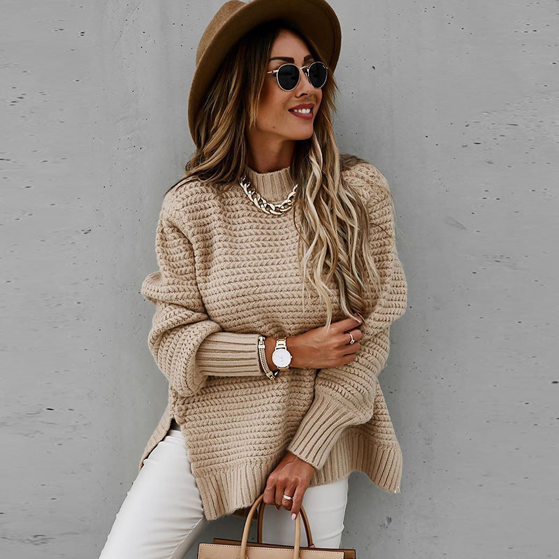 Womens Oversized Chunky Knit Jumper with Side Split 6