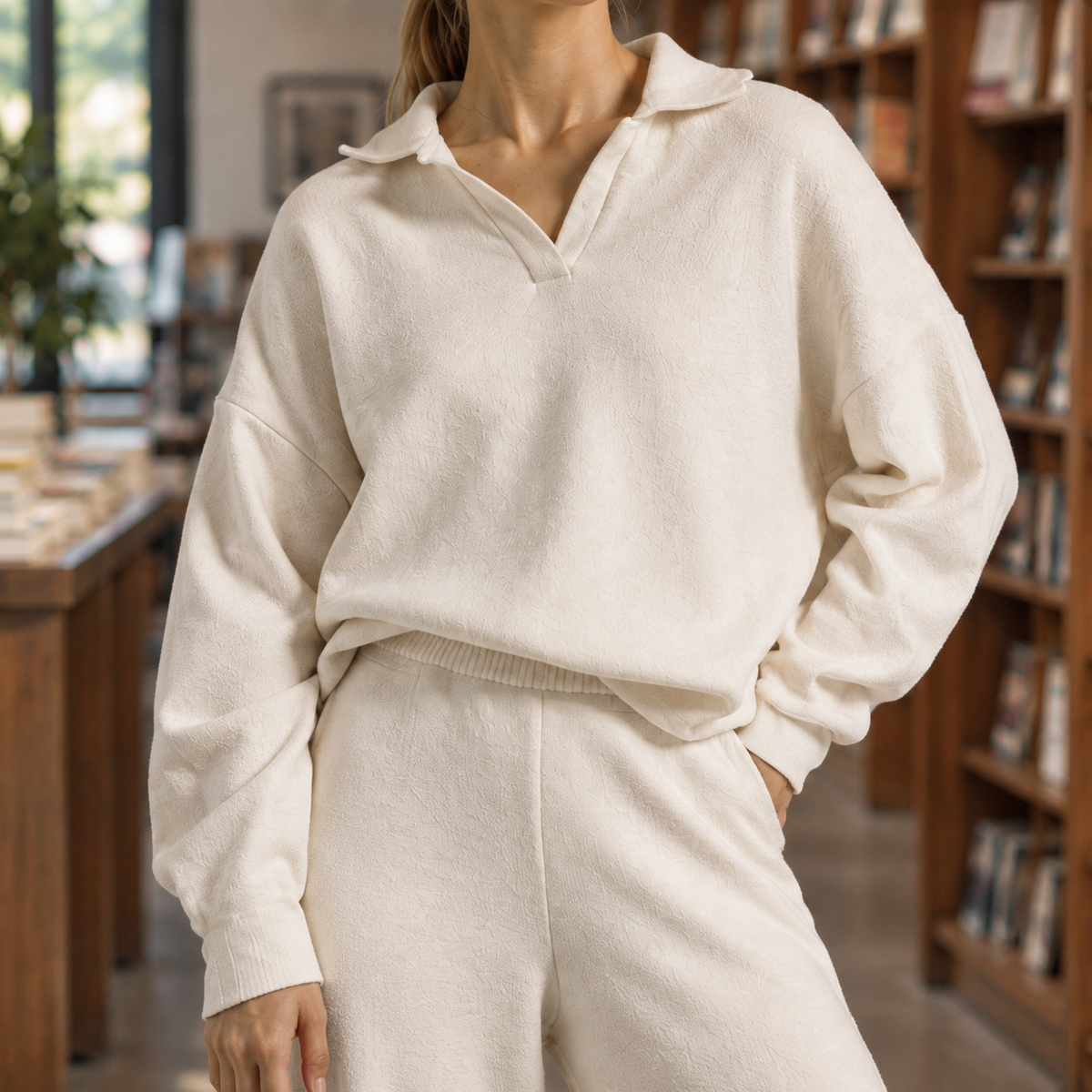 Womens Wide-Leg Trouser & Polo Top Co-ord Set 2