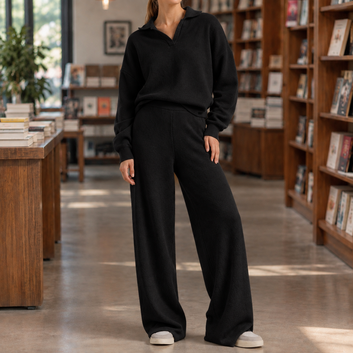 Womens Wide-Leg Trouser & Polo Top Co-ord Set 3