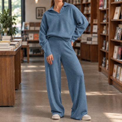 Womens Wide-Leg Trouser & Polo Top Co-ord Set 5