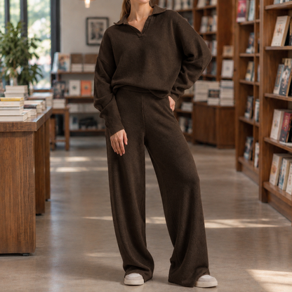 Womens Wide-Leg Trouser & Polo Top Co-ord Set 6