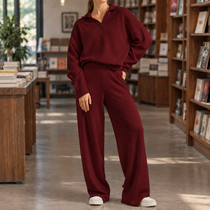 Womens Wide-Leg Trouser & Polo Top Co-ord Set 7